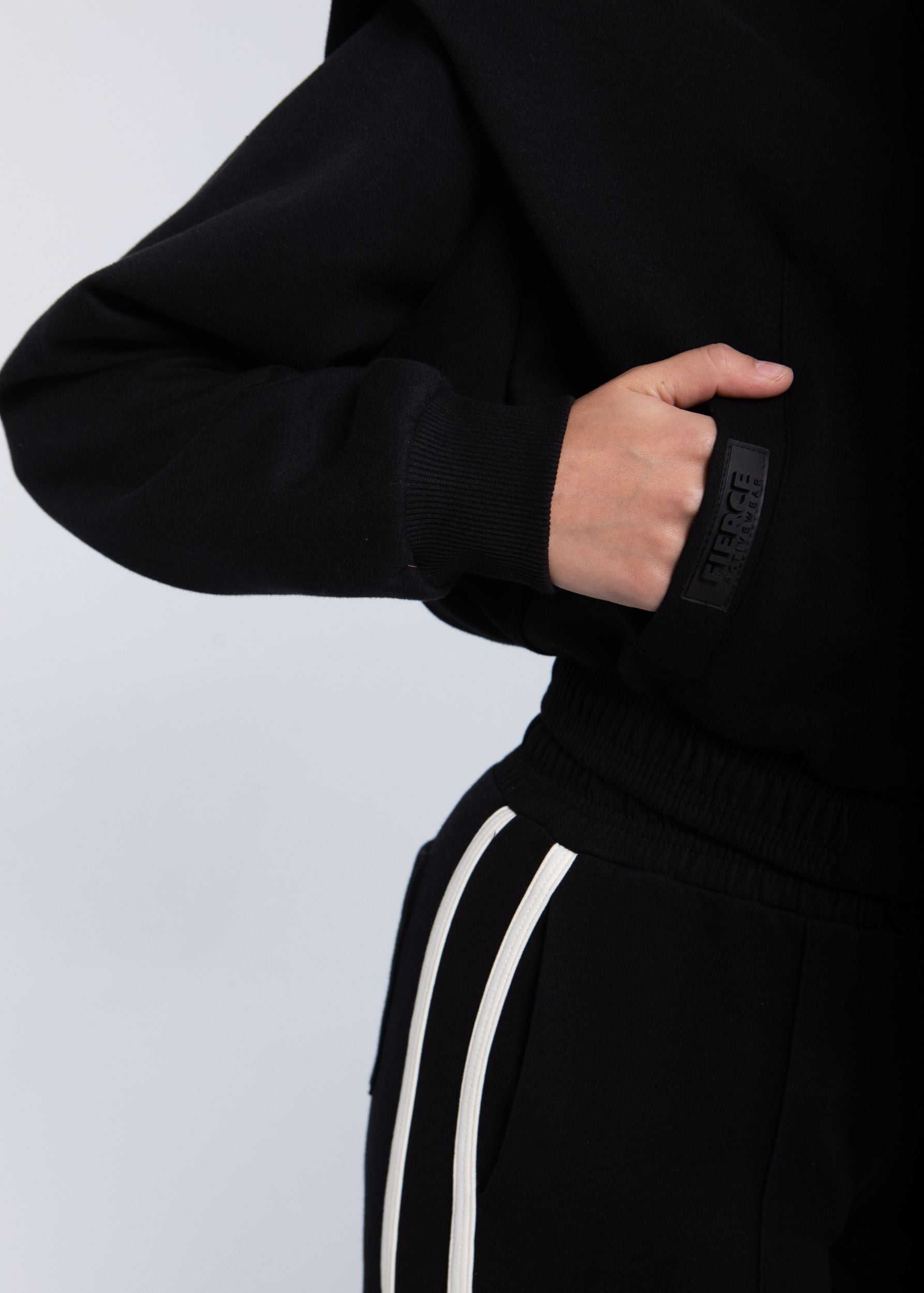 Elite Structured Jacket jet black pocket logo detail