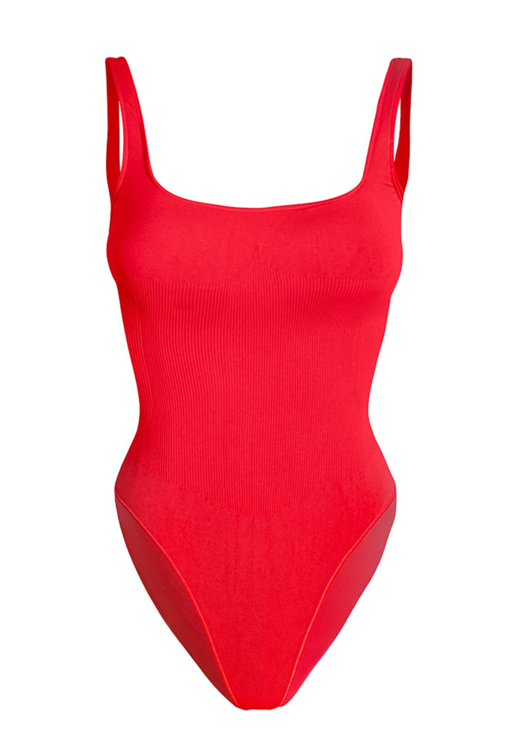 Full-coverage seamless bodysuit with core compression fit