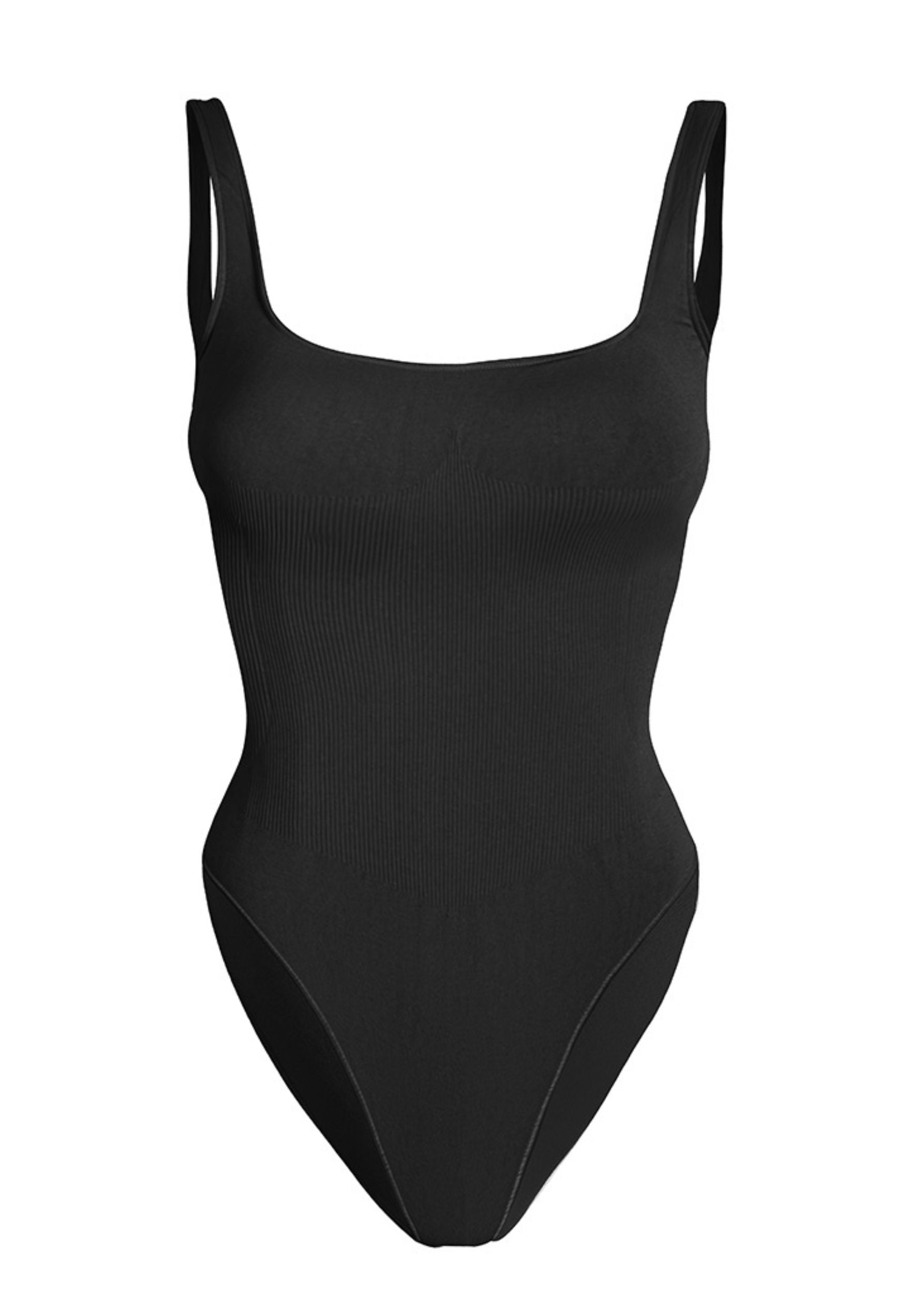 Full-coverage seamless bodysuit with core compression fit