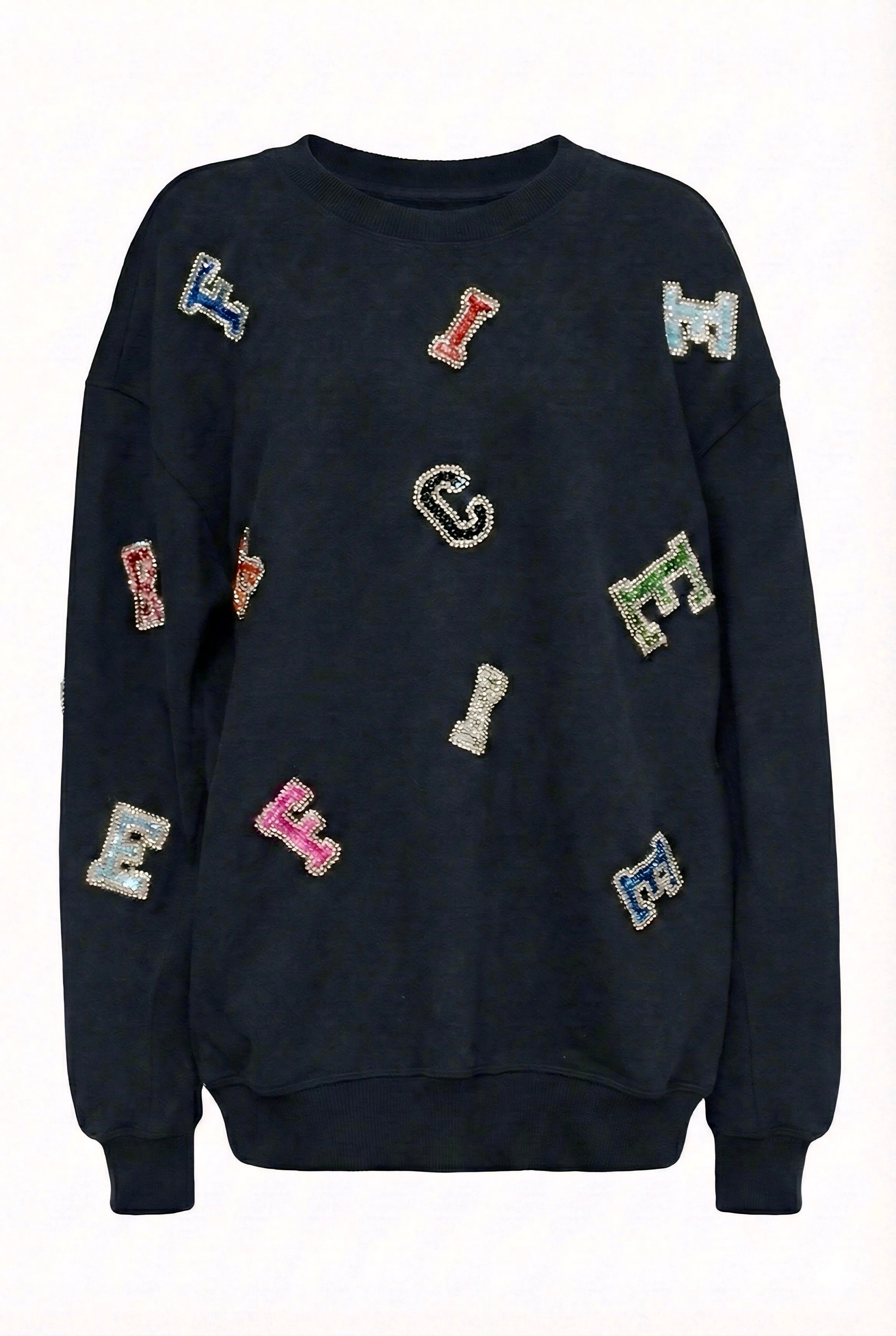 Elite | Embroidered Crewneck Oversized Sweatshirt